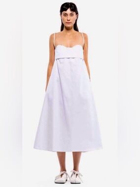 Toit Volant Verona White Midi Dress Size Large - New